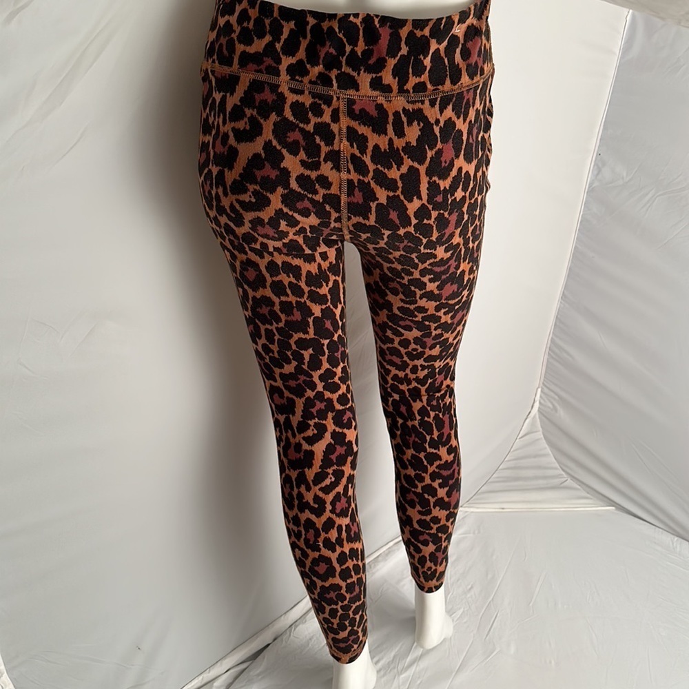 J Crew Weekend black brown orange Leopard 7/8 High Rise Leggings - Picture 3 of 14